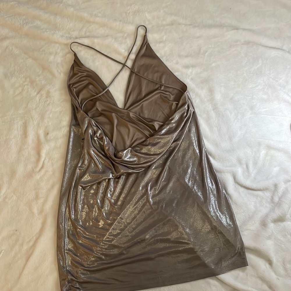 Express Metallic V-Neck Slip Dress Size M - Picture 7 of 7